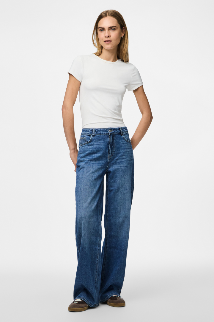 Silke Mid Waist Wide Jeans Blue