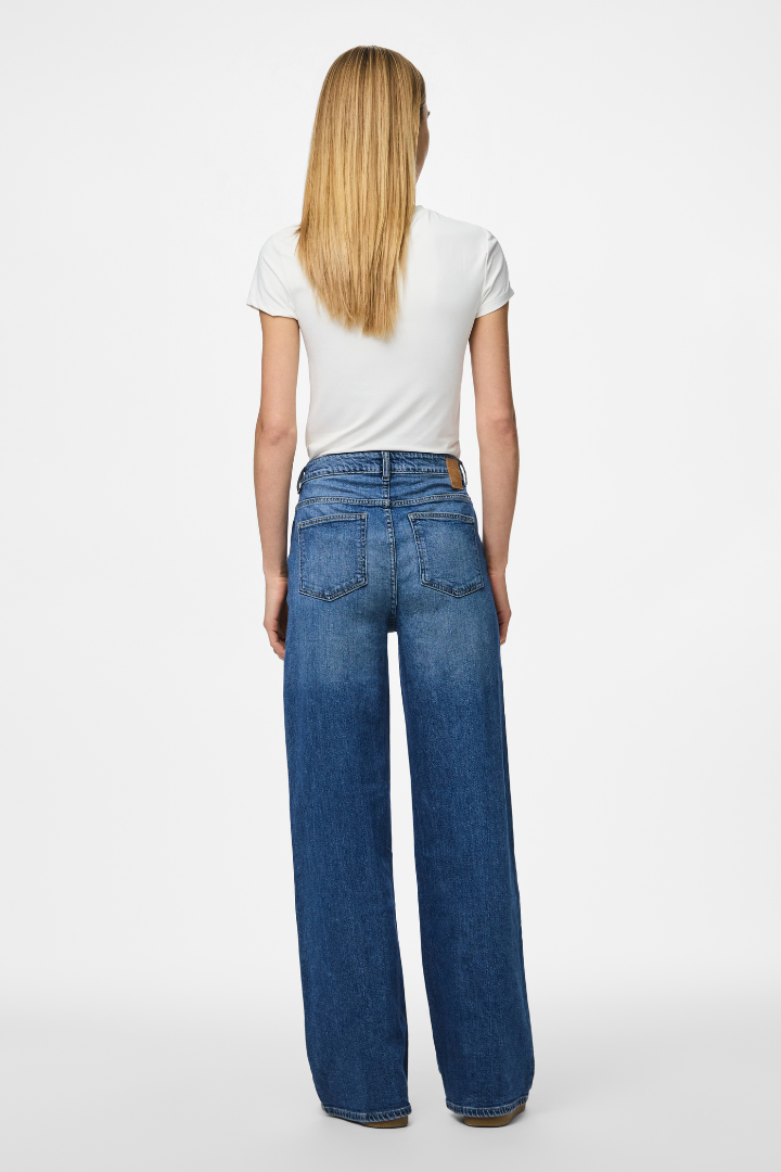Silke Mid Waist Wide Jeans Blue