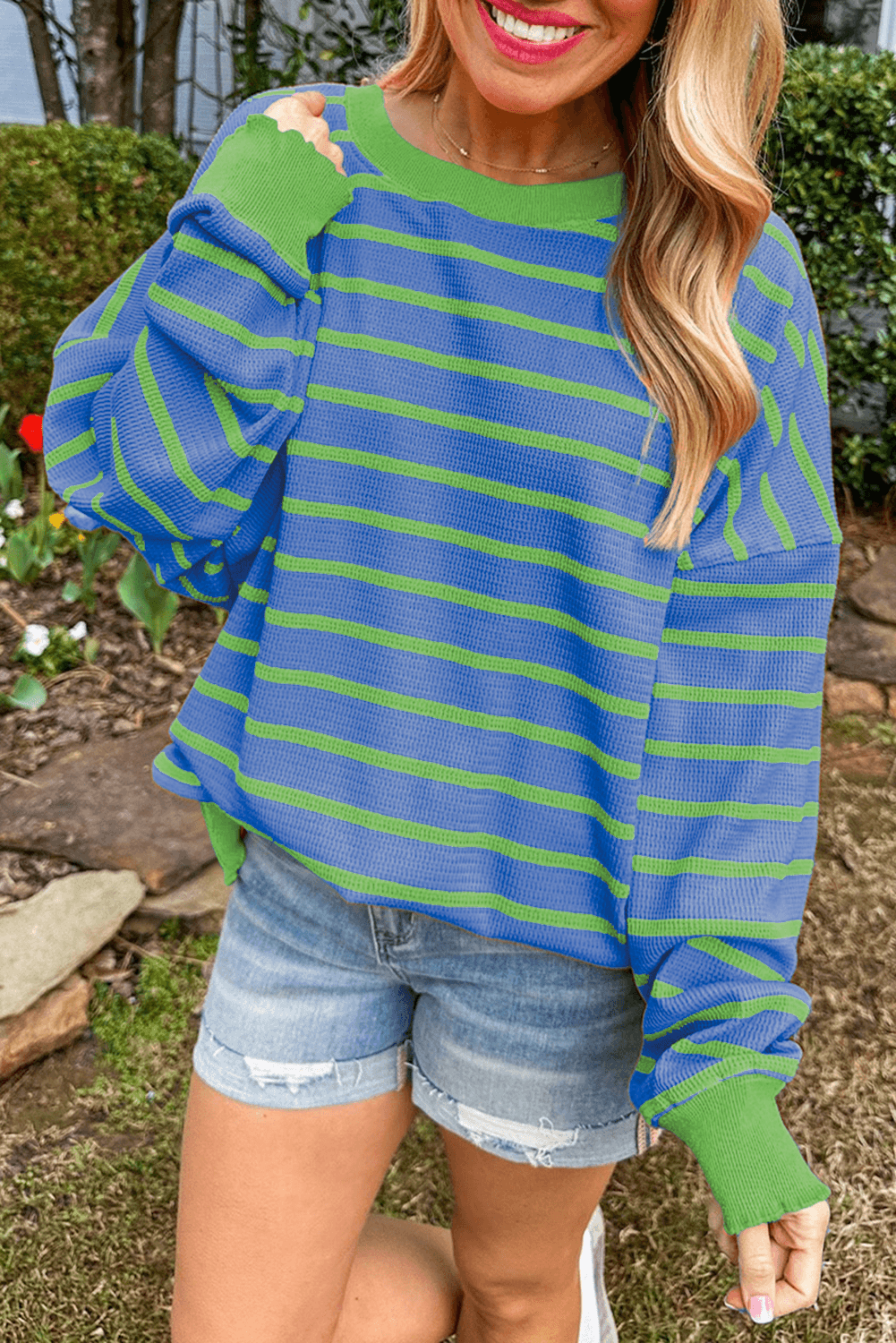 Stripe Hug Loose Fit Sweater