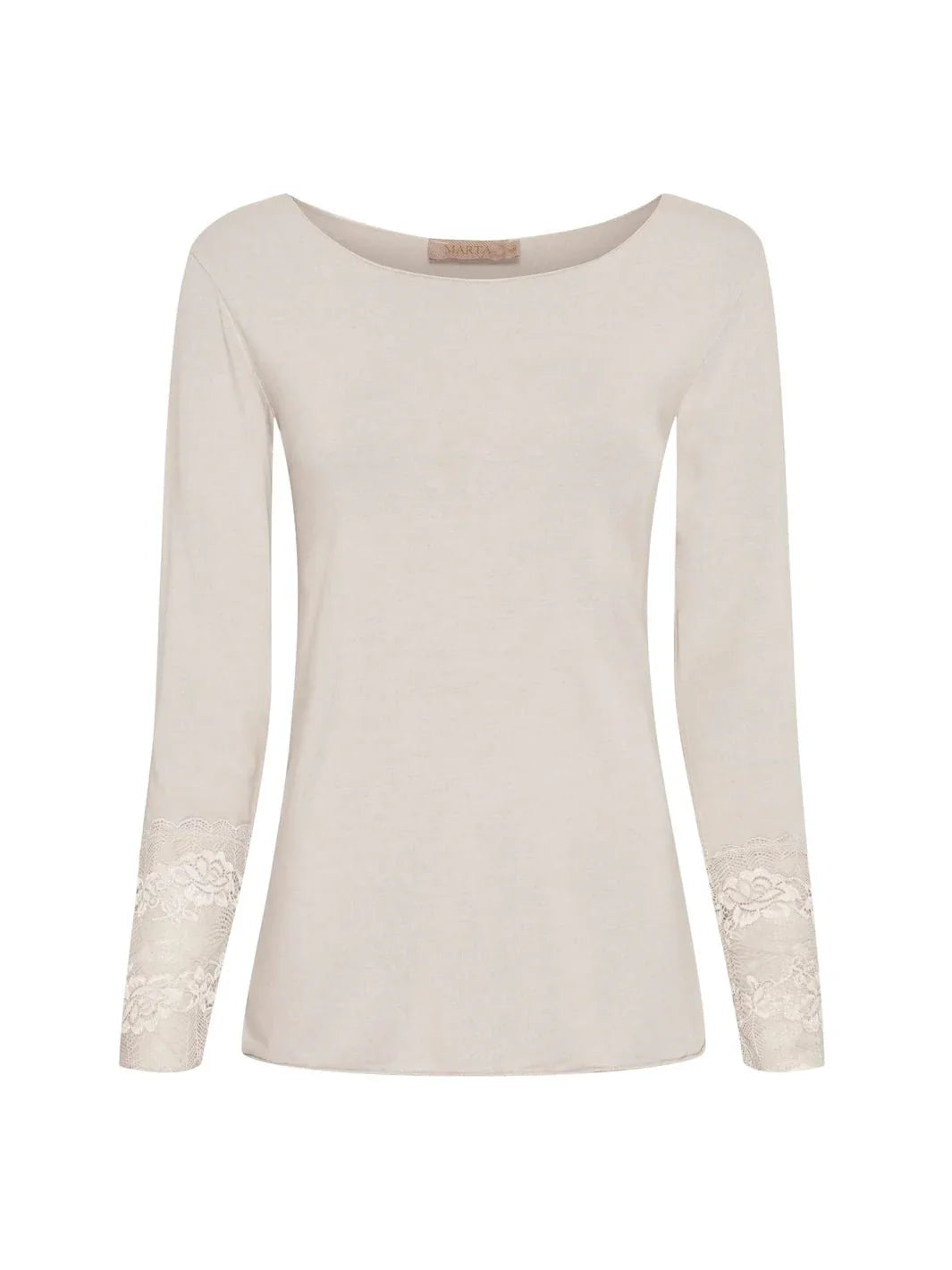 Marta Long Sleeve Lace Top - Beige