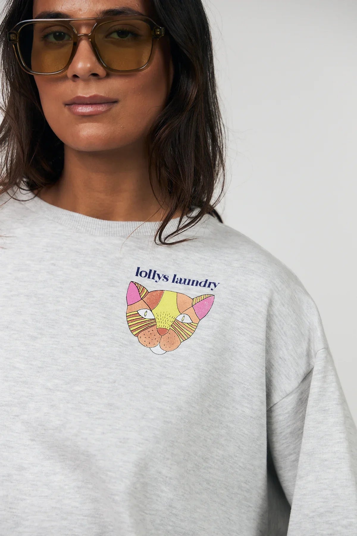 SydneyLL Cat Sweatshirt - Lt Grey Melange