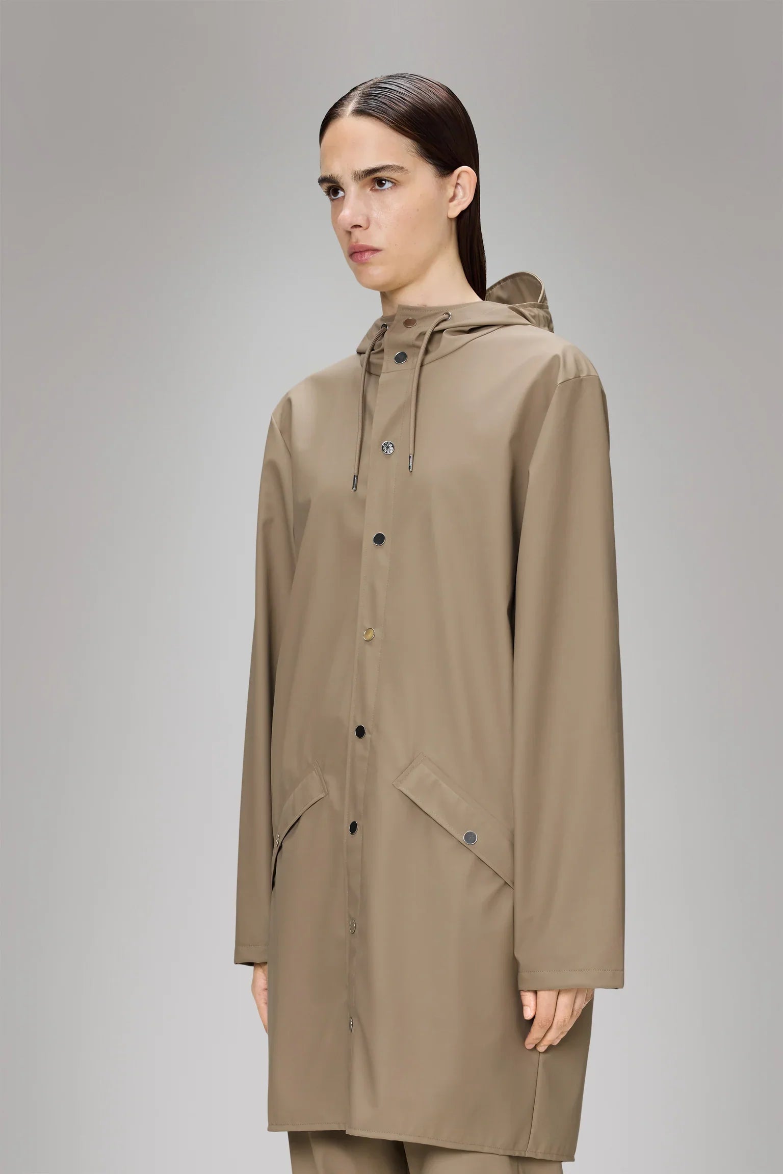 Rains Long Rain W3 Jacket - 133 Beige