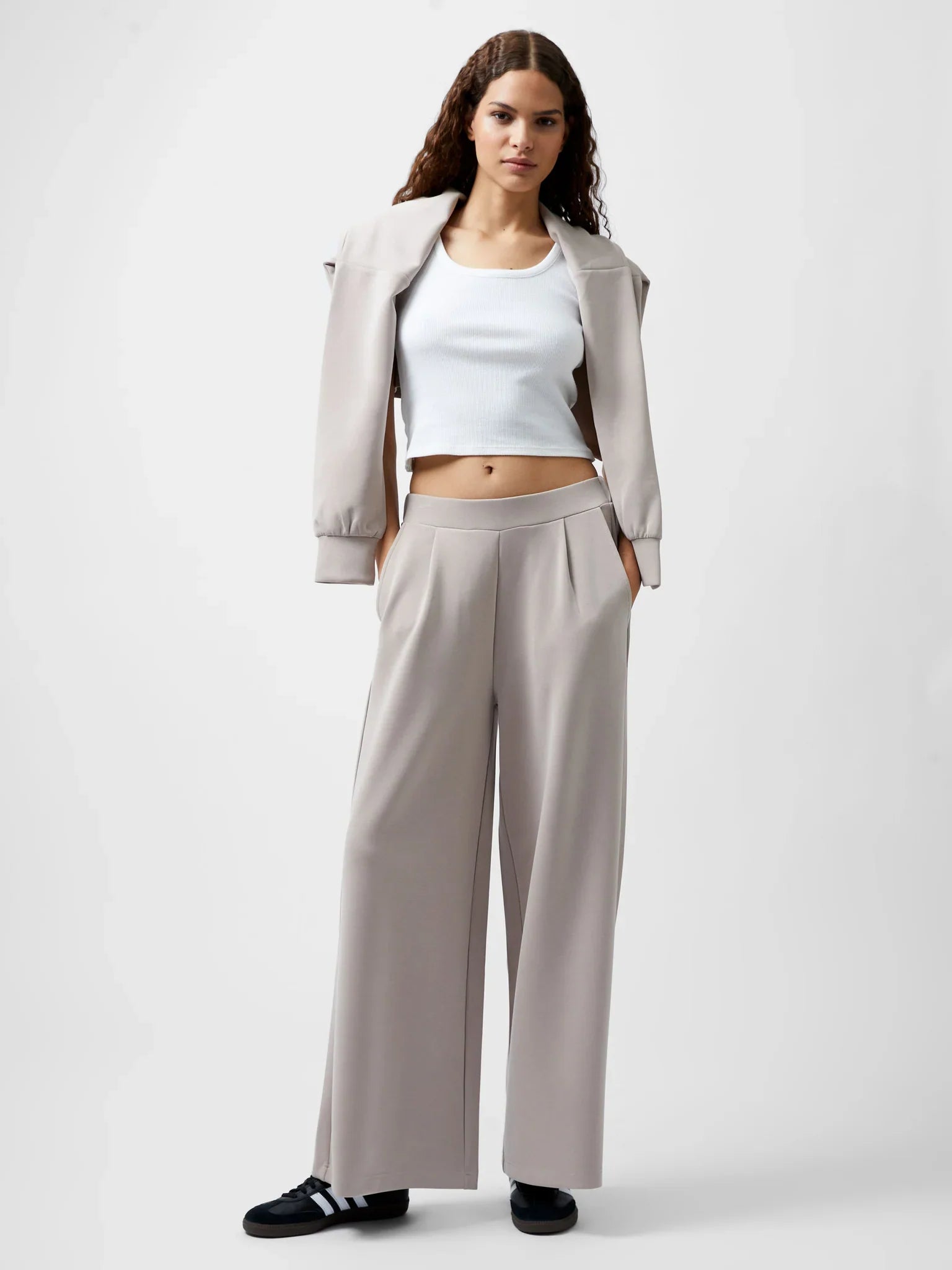 Wren Wide Leg Trouser - Washed Macchiato