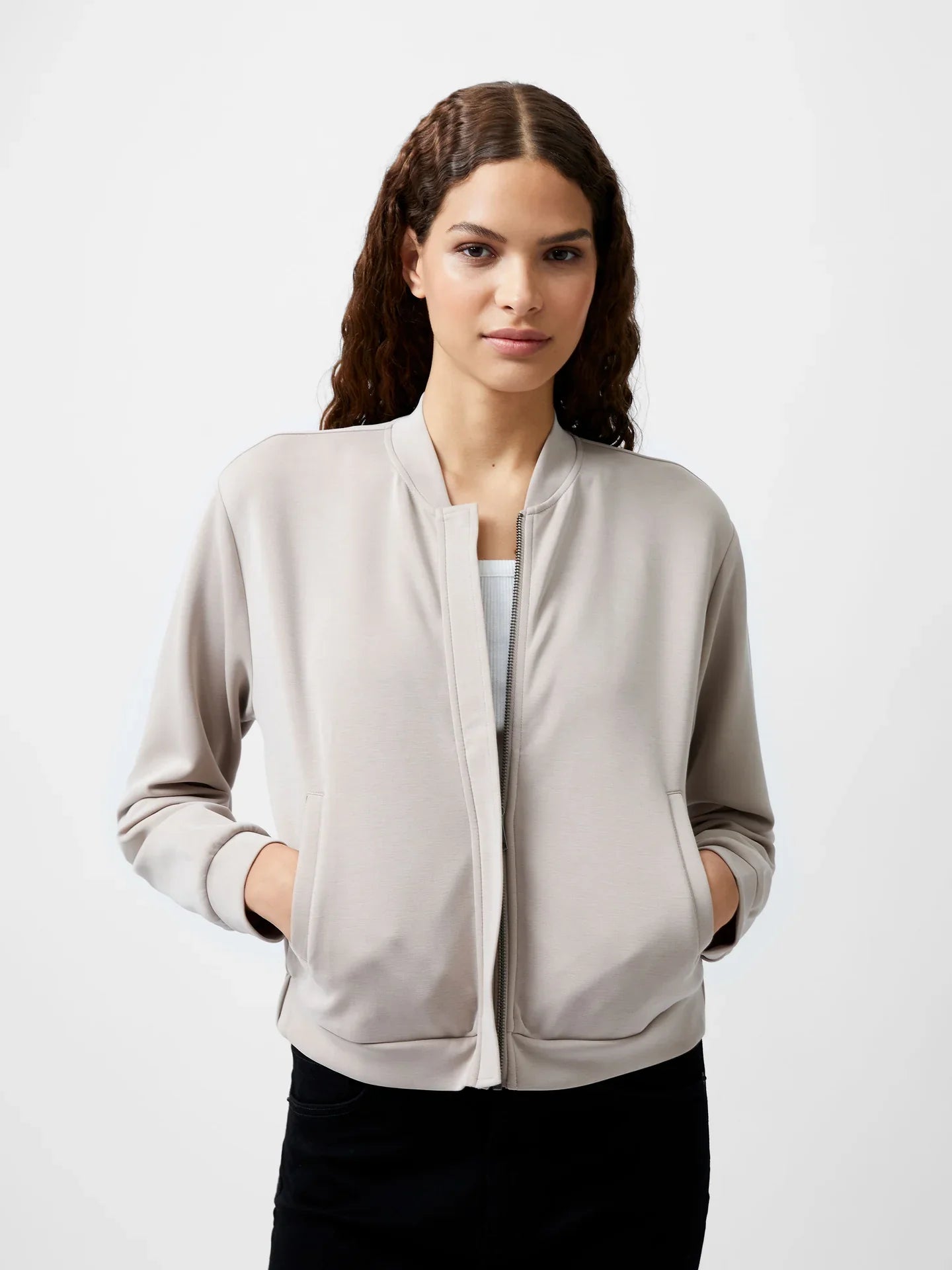 Wren L/S Zip Through Bomber - Washed Macchiato