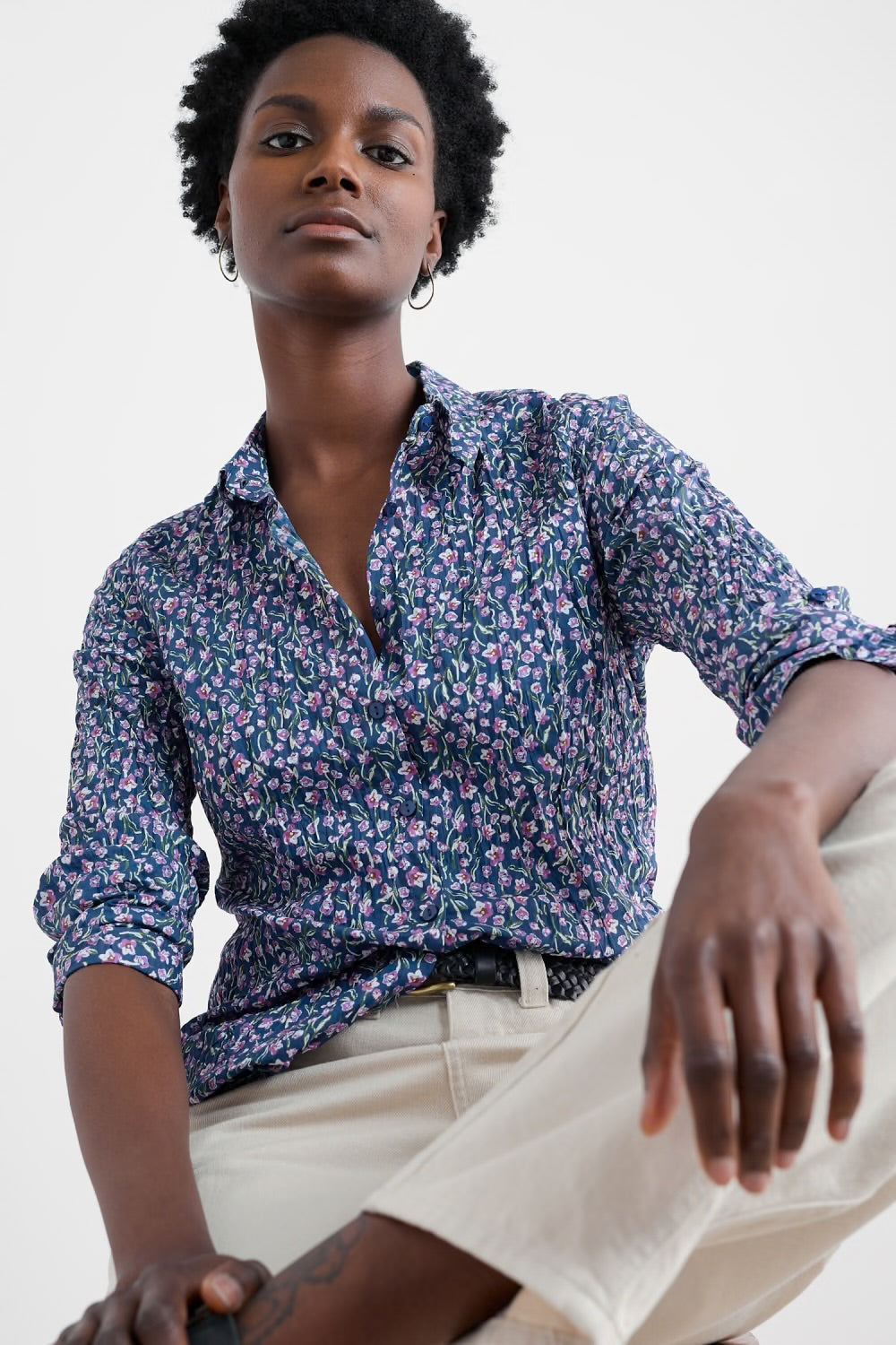 Larissa Shirt - Flax Flower Bright Orchid
