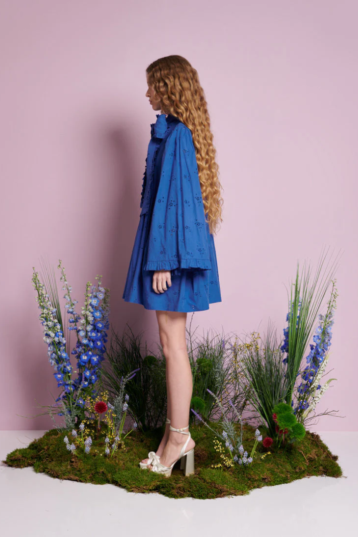 Meadow Sage Bow Mini Dress