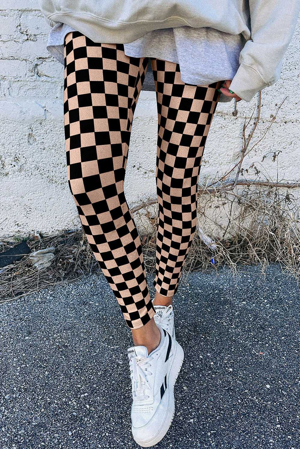 Checkered Pattern Skinny Leggings