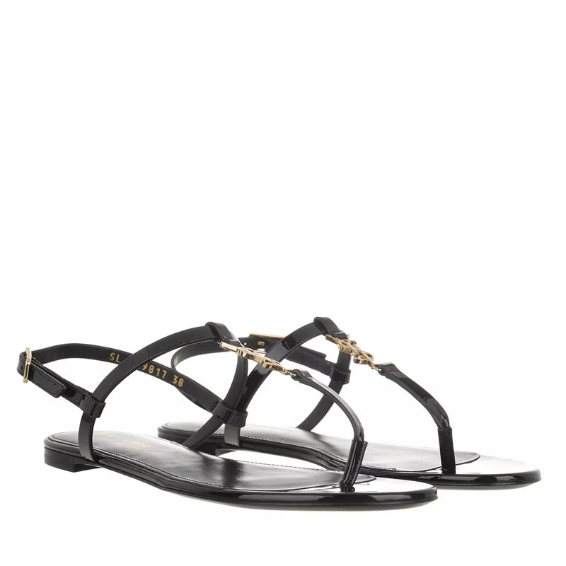 Cassandra Flat  Leather Black
                        Sandals