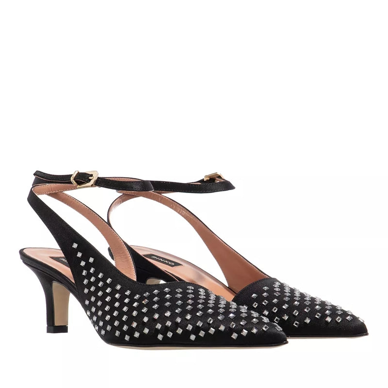 Menta Slingback Raso Nero Limousine