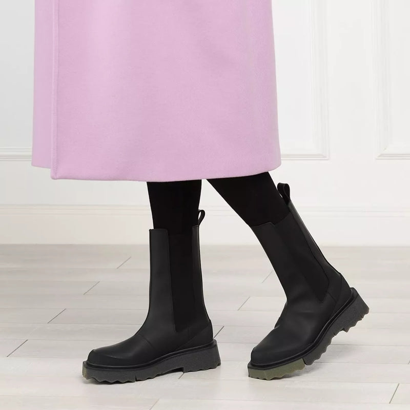Calf Sponge Chelsea Boot   Black Military