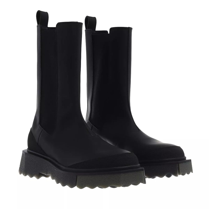 Calf Sponge Chelsea Boot   Black Military
