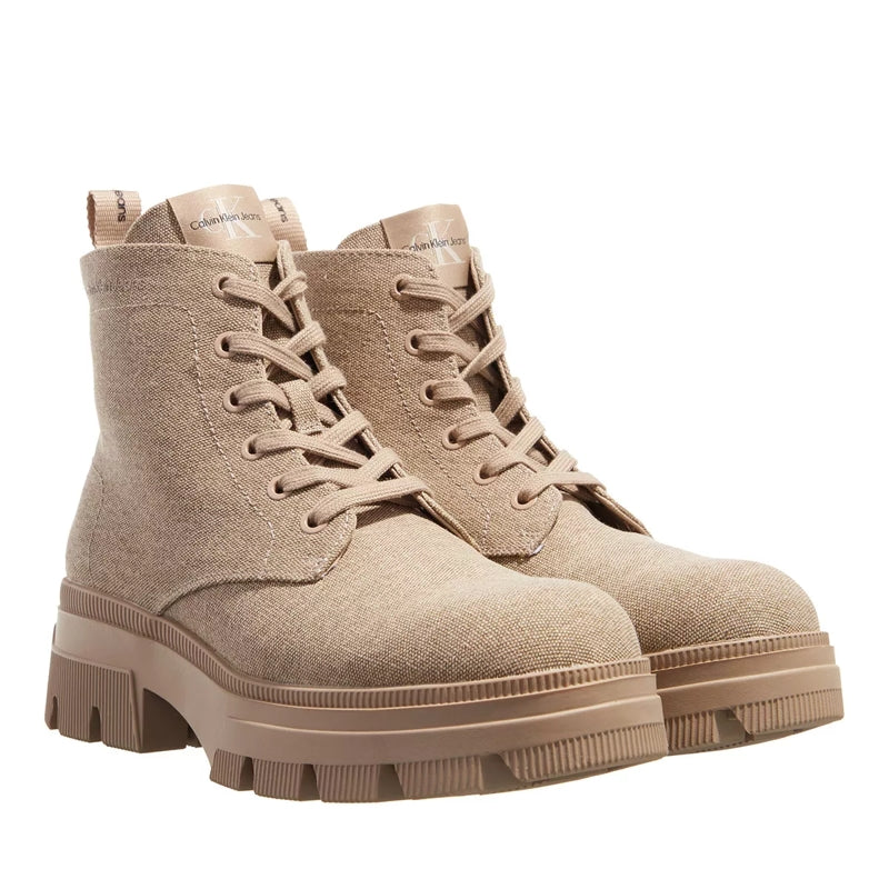 Chunky Combat Laceup Boot Co Travertine