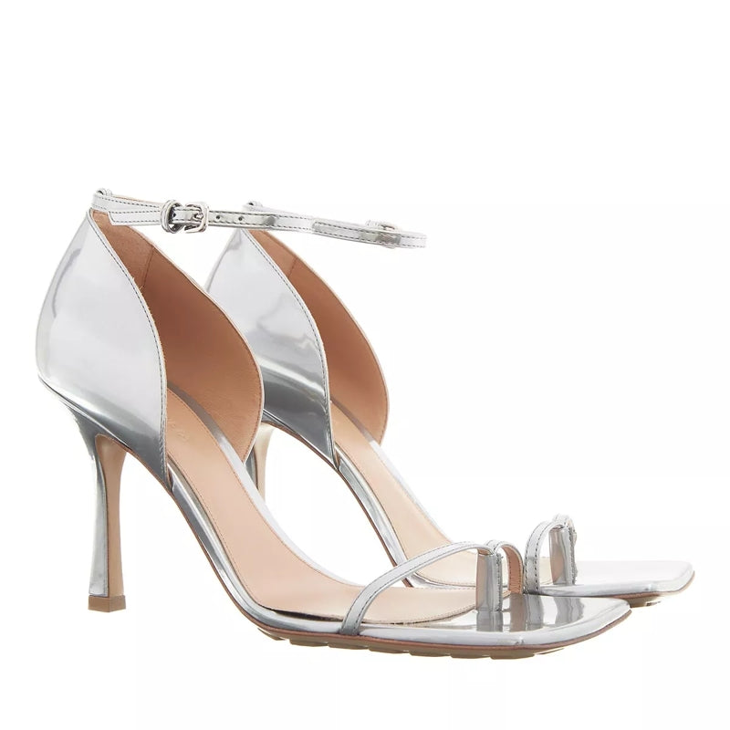 Stretch Strap Sandals Silver