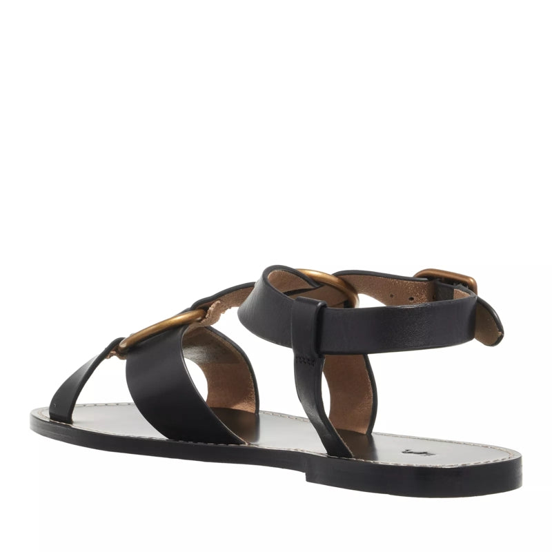 Plo Rng Flat Sandal Black