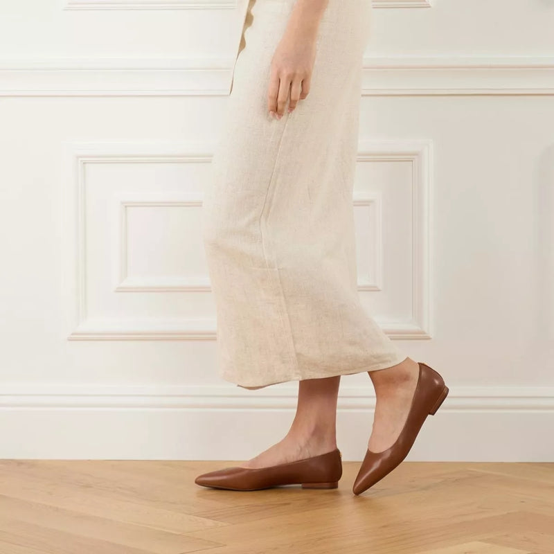 Londyn-Flats-Ballet Deep Saddle Tan