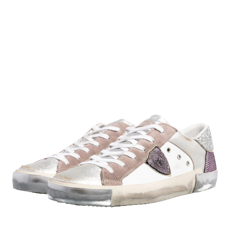Prsx Low Woman Veau Python Mix_Blanc Violet