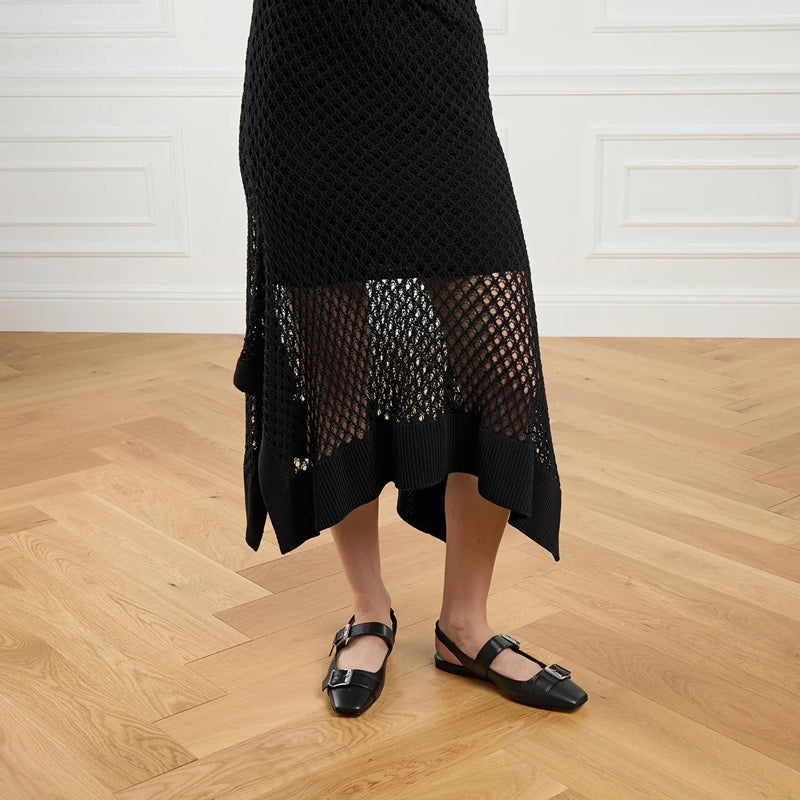 Konnie Double Strap Pump Black Lthr w/Silver