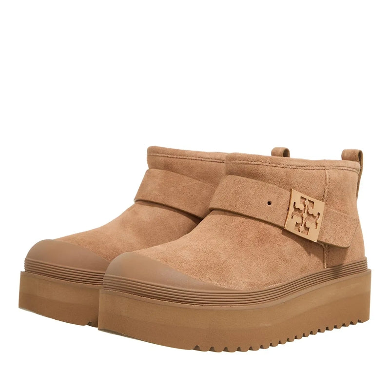 Mellow Shearling Platform Boot Light Chestnut / Gold