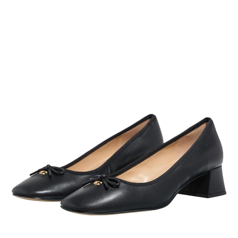 Ava Leather Ballet Pump Black