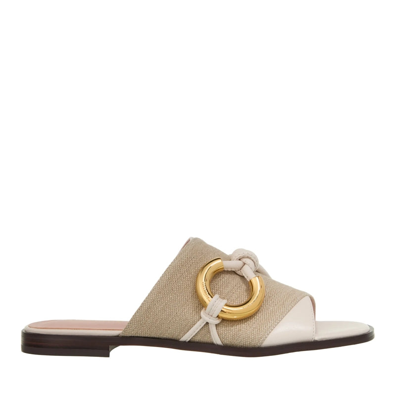 Coccinelle Carmy Canvas Bi Natural/Blanco