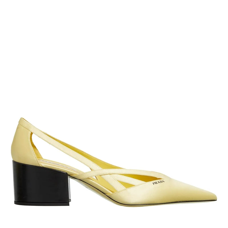 Satin  With Cut Out Limone
                        Pumps