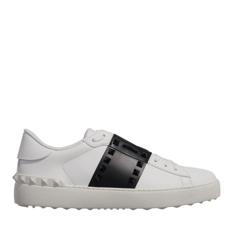 Rockstud Low Top Sneakers Bianco Nero Bianco