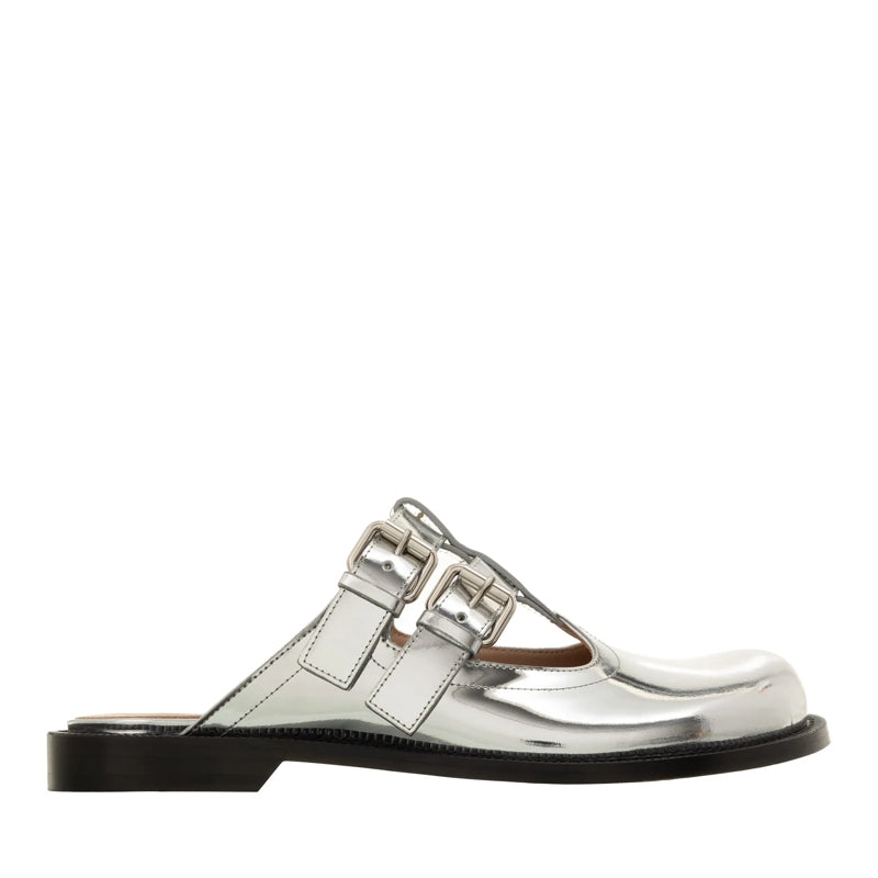 Flats Mule Silver