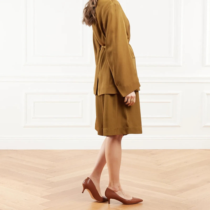 Adrienne--Closed Toe Deep Saddle Tan
                        Pumps