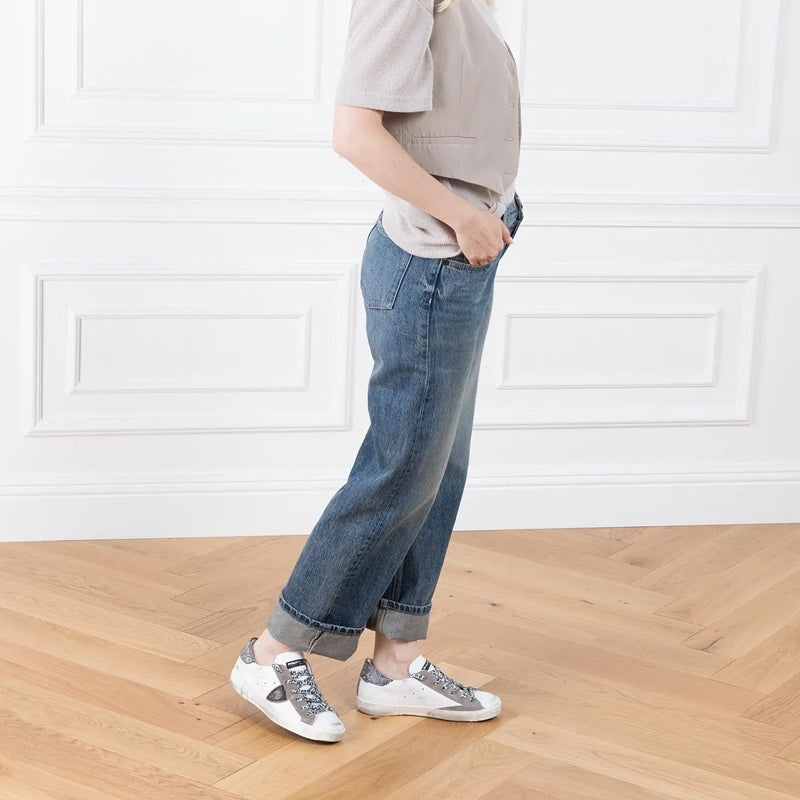 Prsx Low Woman Veau Metal Leo_Blanc Noir