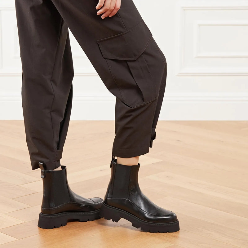 Stivaletto Vitello+Elastico Nero+Nero