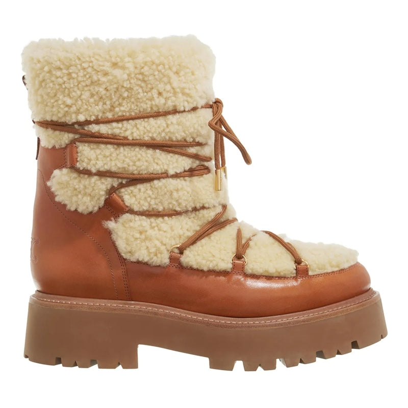 Lace Up Boots Natural