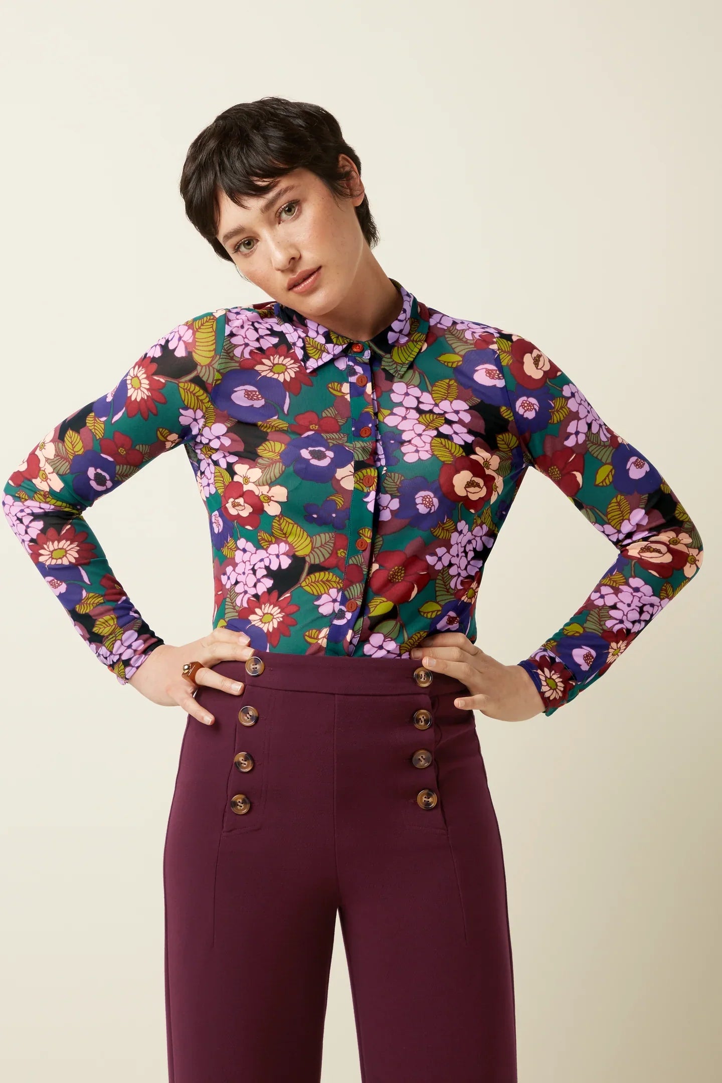 Ramone Mesh Blouse - Multi