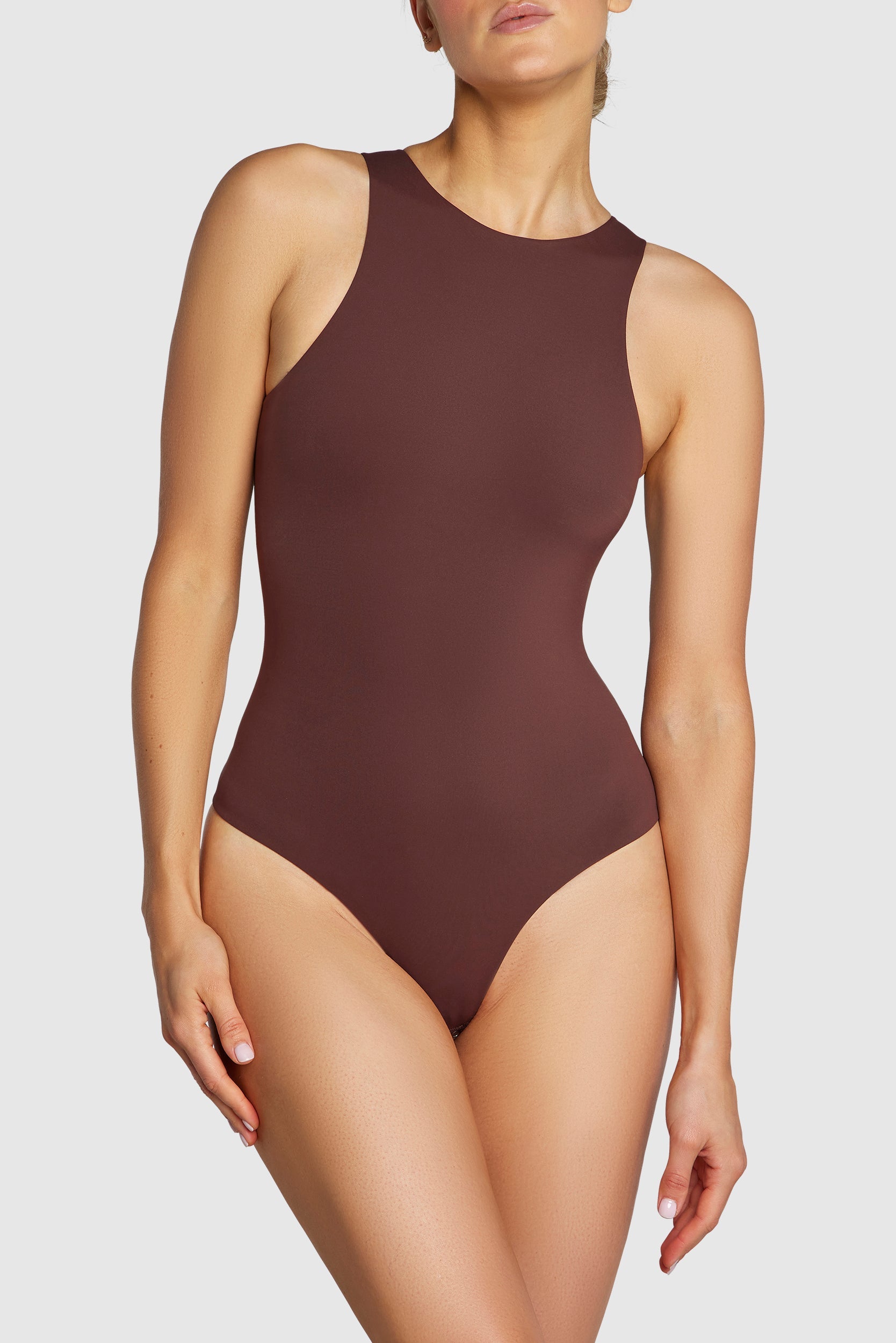 The Essential Racerback Bodysuit Coffee