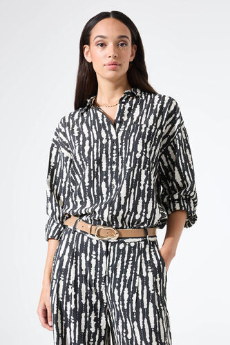 Garcia Printed Blouse- Black
