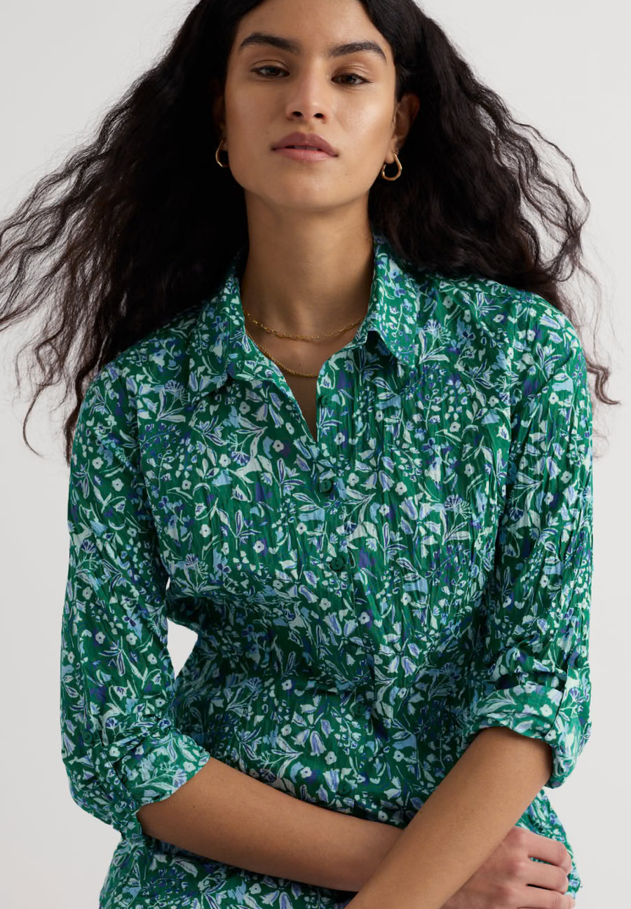 Larissa Shirt - Woodland Floral Dark Stem
