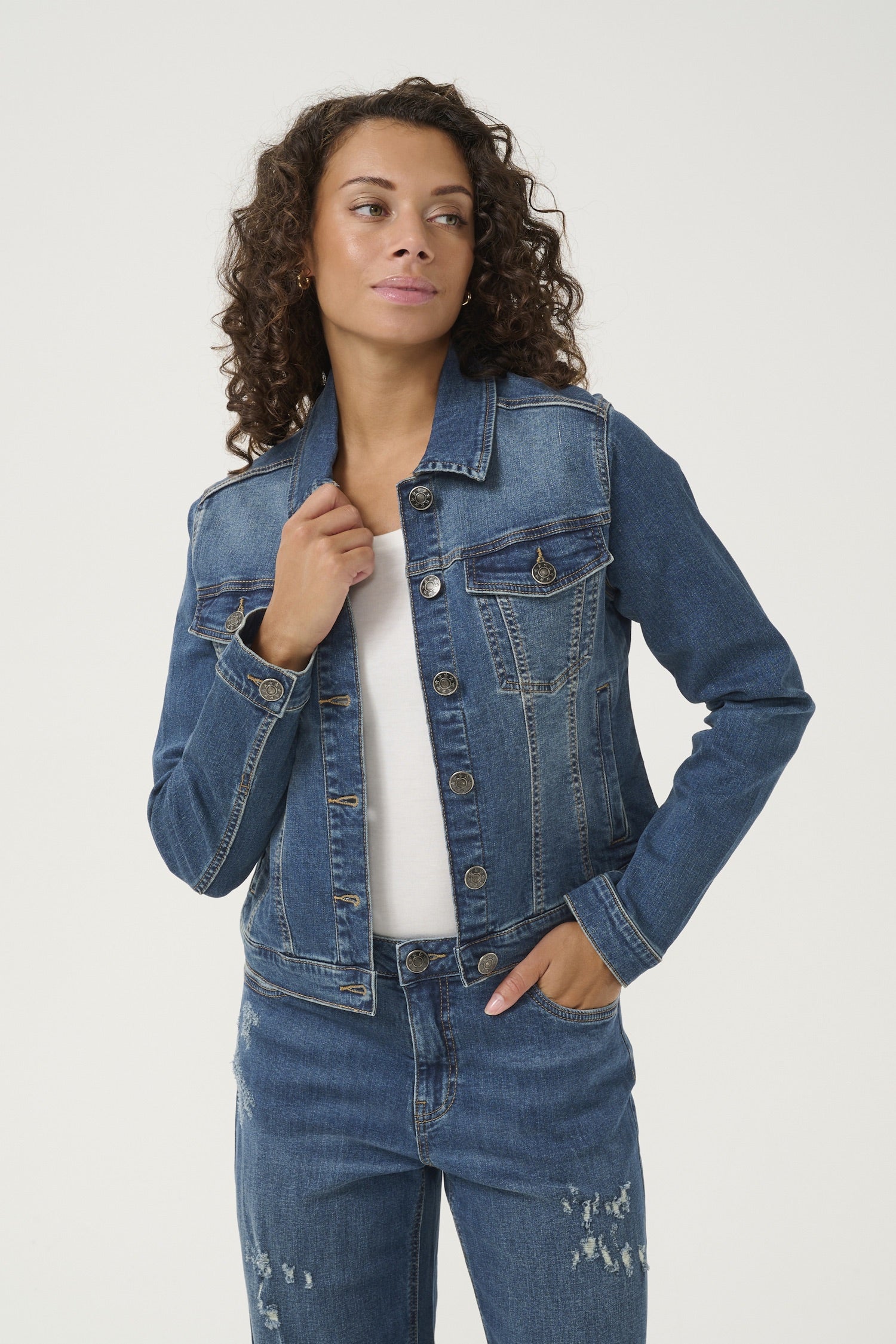 CUvarina Ami Denim Jacket -Dark  Vintage Blue