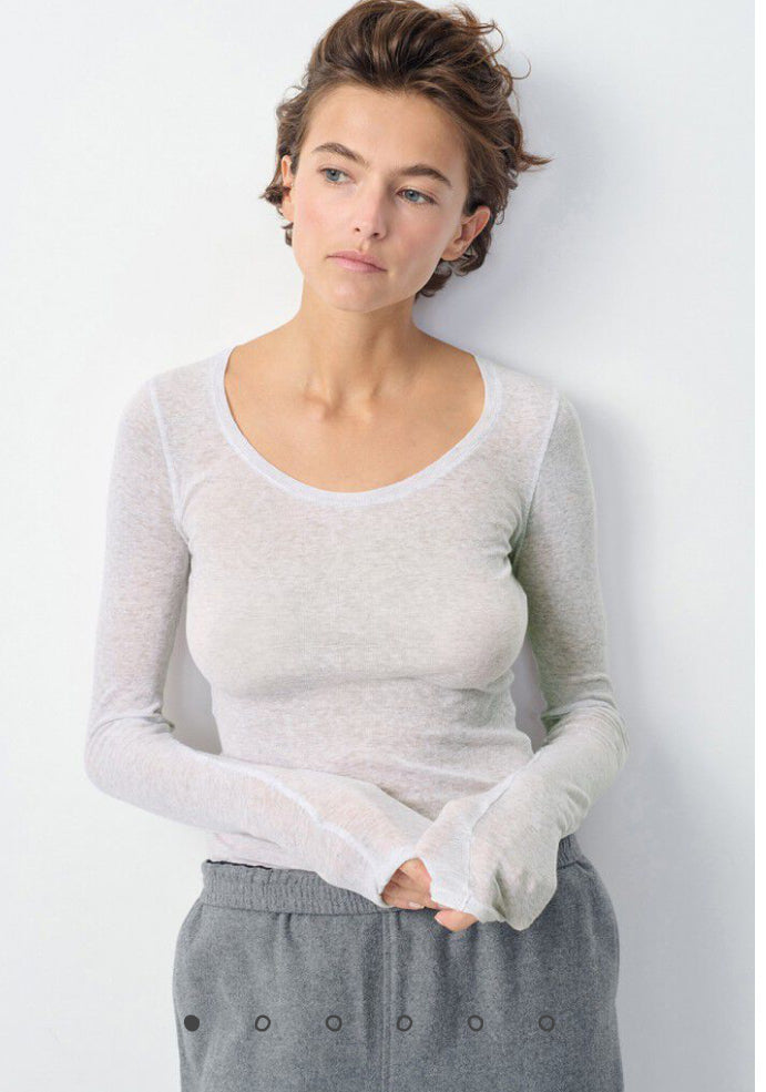 Round Neck L/S Massachusetts T-Shirt - Heather Grey