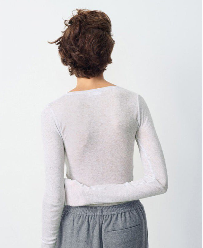 Round Neck L/S Massachusetts T-Shirt - Heather Grey