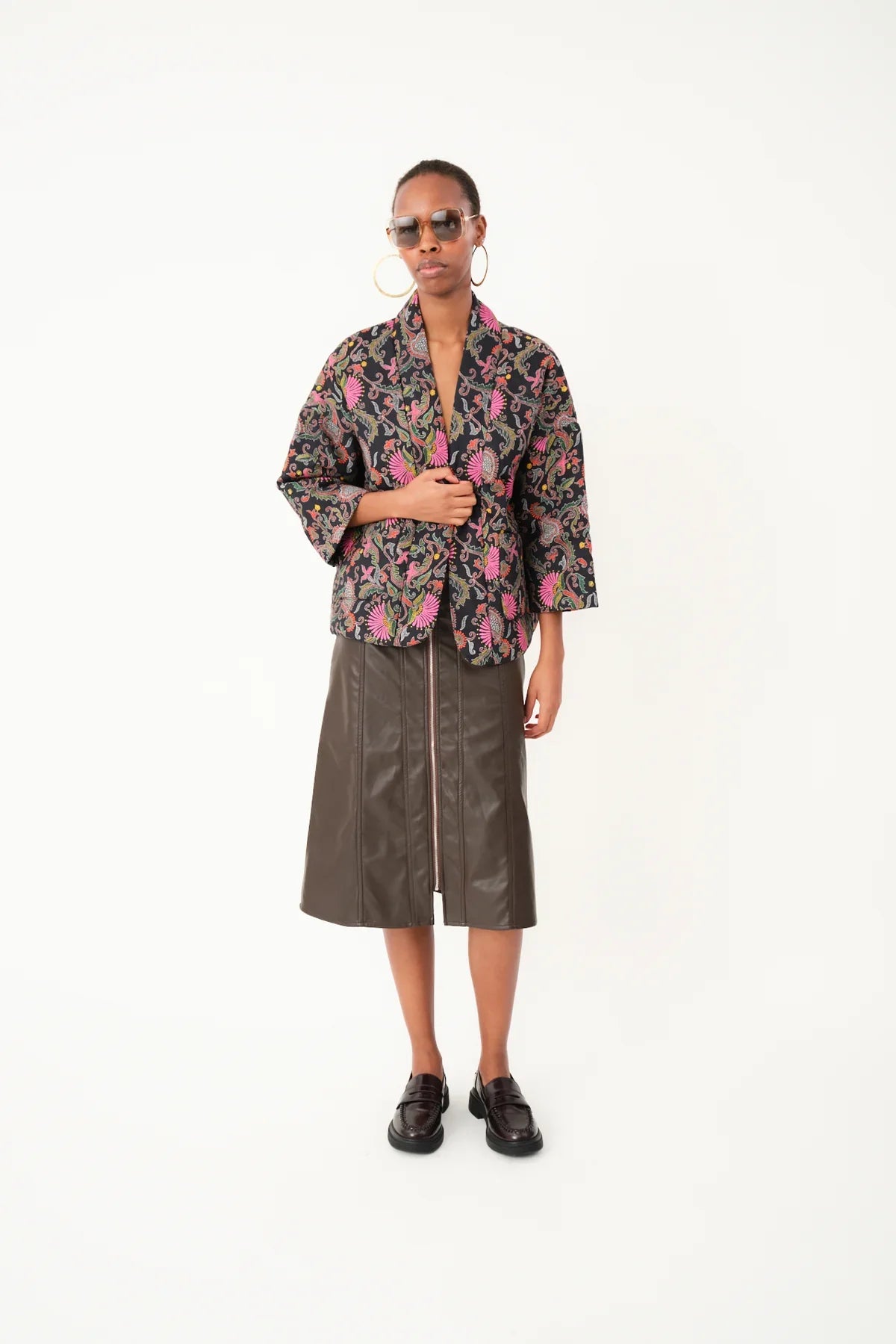 BarbraLL Jacket-LS Flower Print