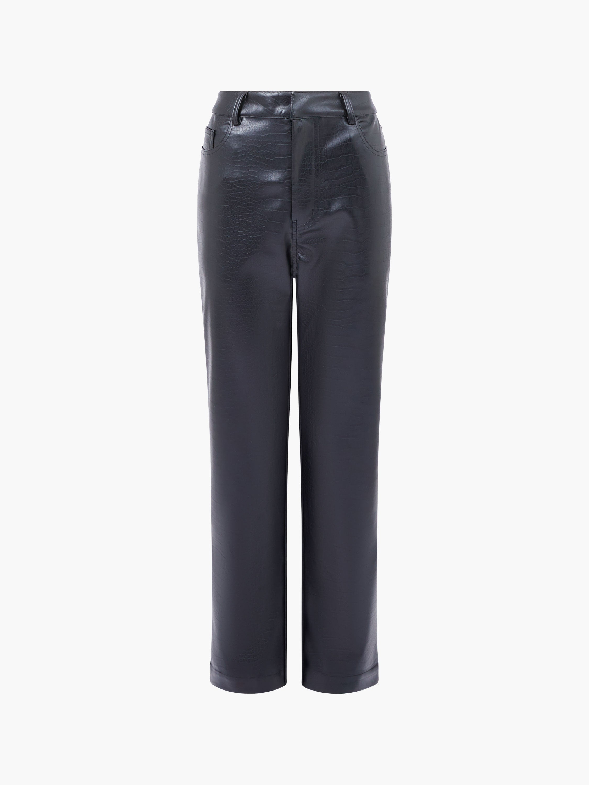 Brody Croc PU Trousers - Black