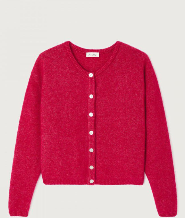 Vitow Cardigan- Magenta Melange