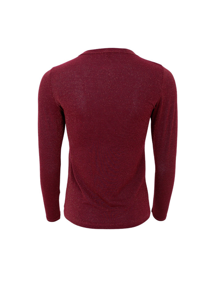 BCFaye L/S Lurex Top - Plum