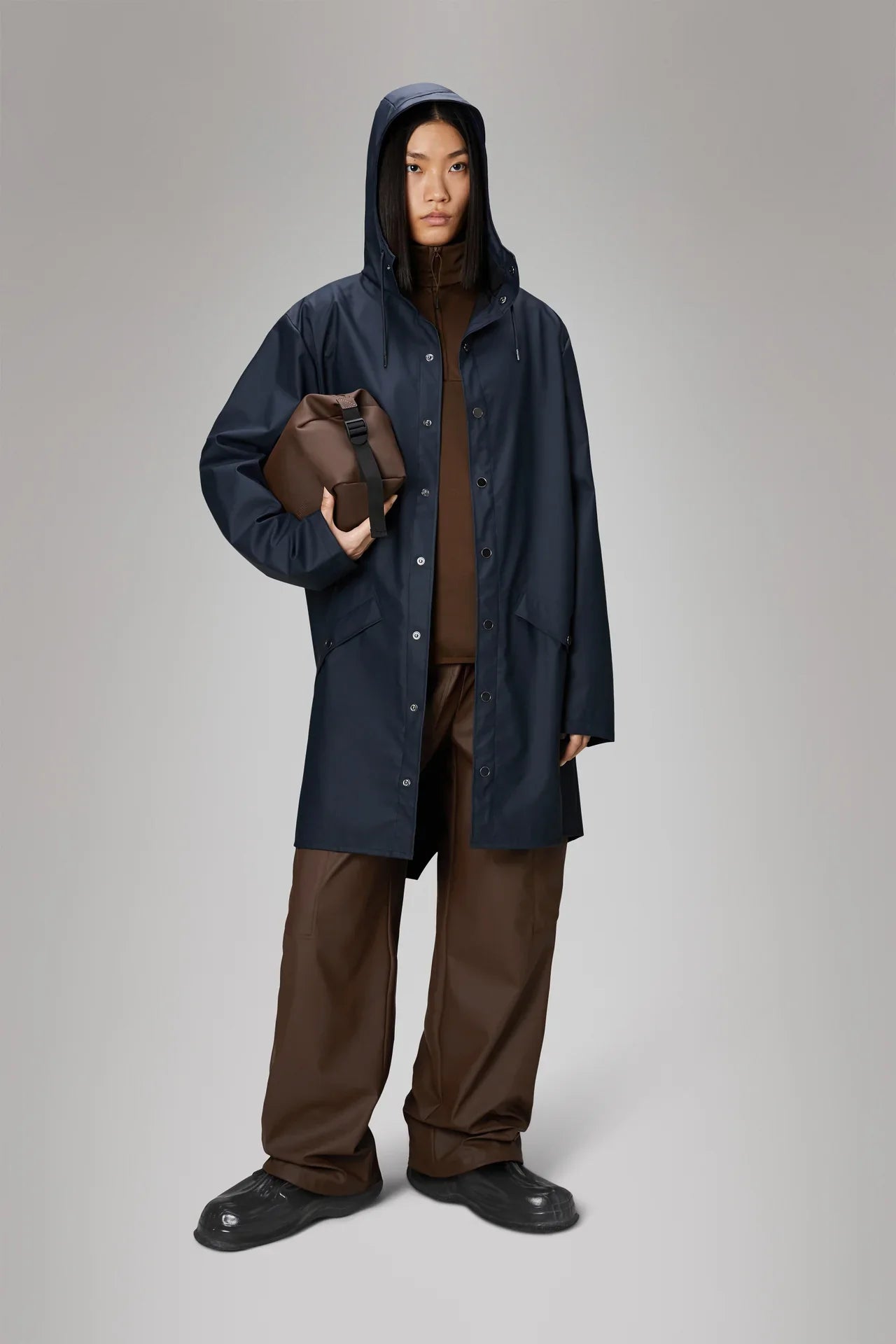 Rains Long Rain Jacket - 47 Navy
