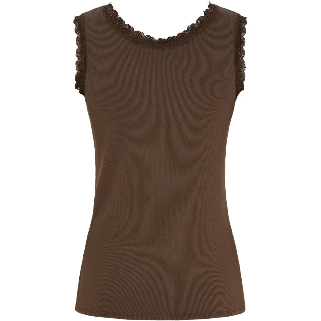 Angeline Lace Detail Vest - Moro