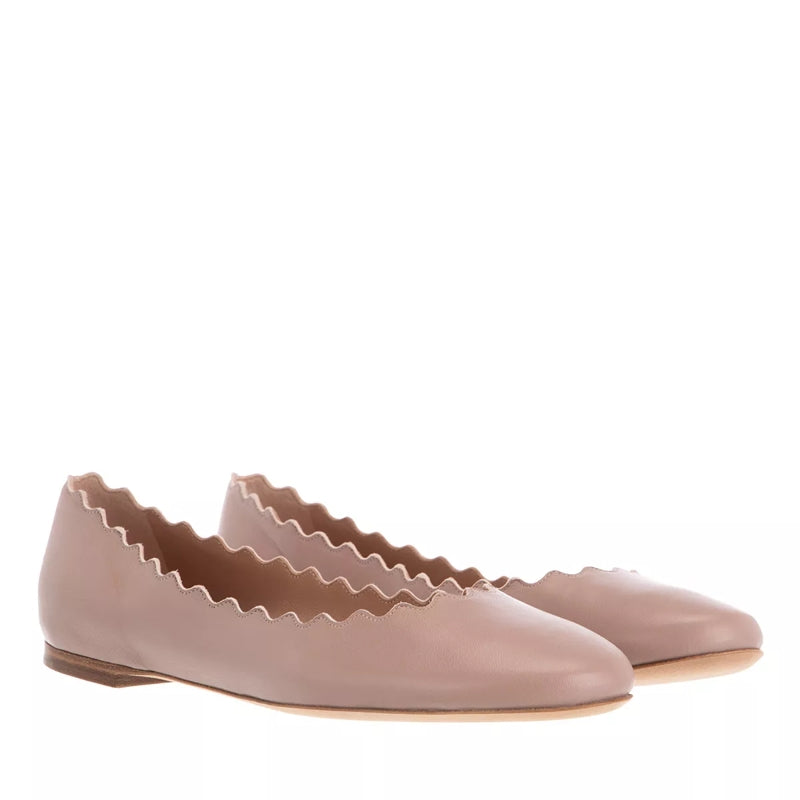 Lauren Ballerinas Leather Pink Tea
