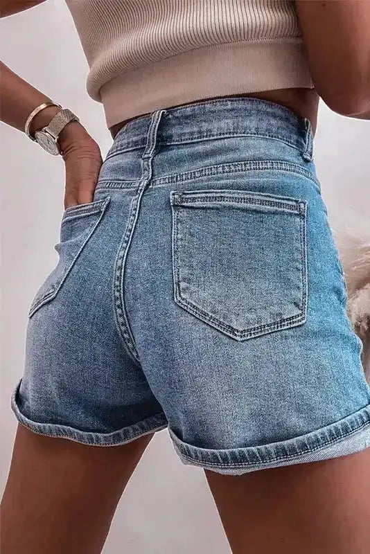 Ashleigh Blue Rhinestone Denim Shorts