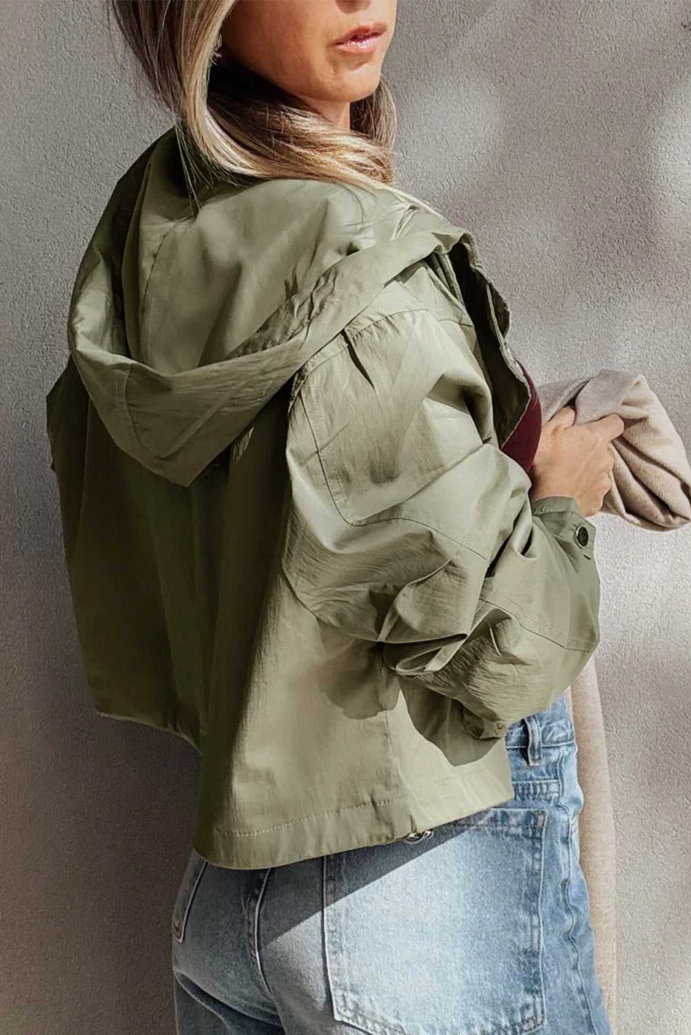 Cropped Hooded Utility Jacket