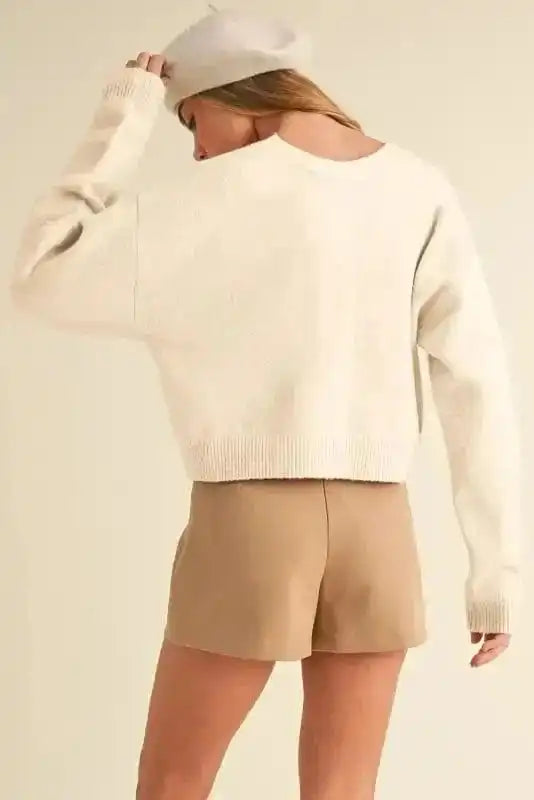 Bowknot Cardigan - Loose V Neck Knitted