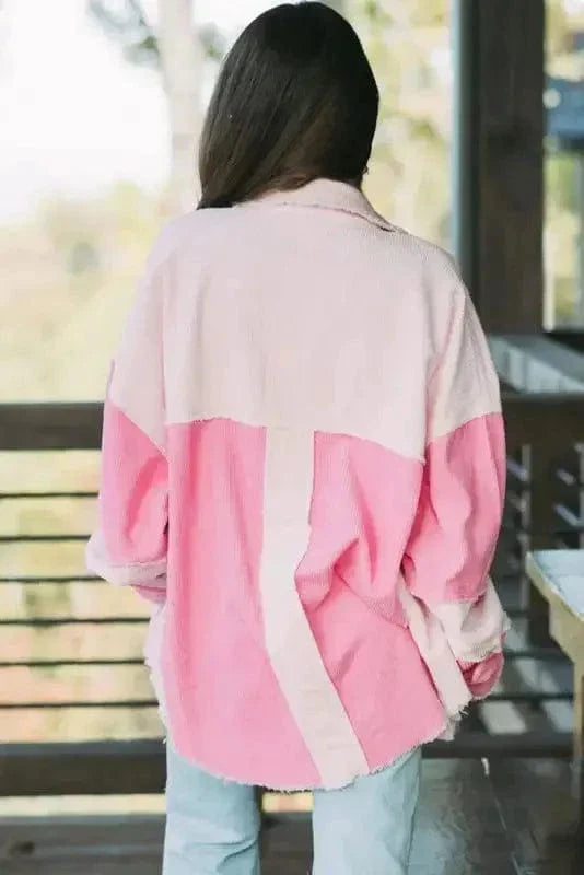 Dual-Tone Delight Corduroy Shacket