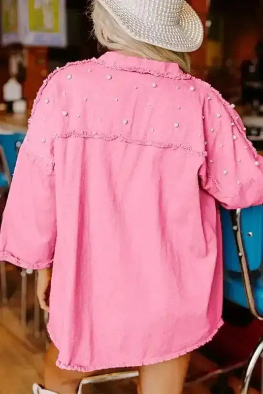 Pearl Beaded Denim Jacket